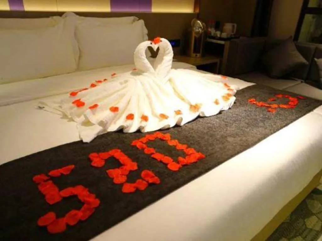 Bed in Lavande Hotel Shanghai Jing'an Shibei Gaoxin