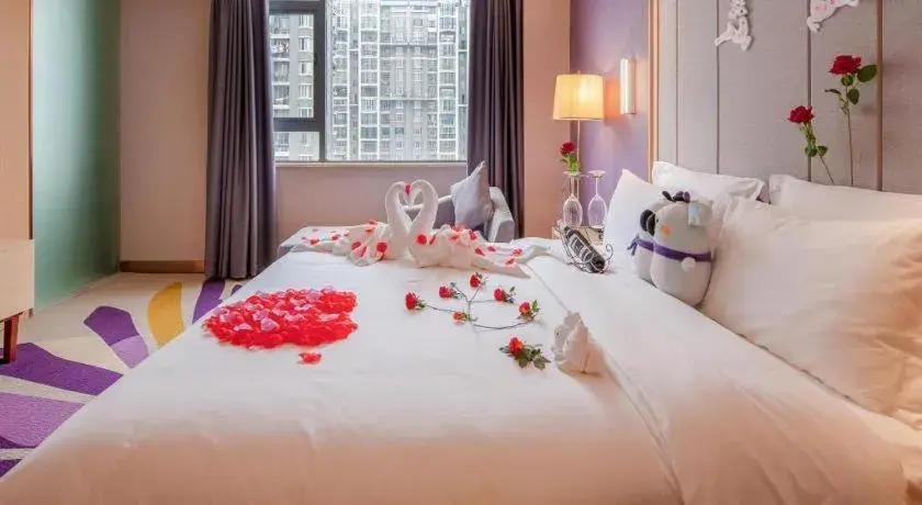 Bed in Lavande Hotel Changsha South High-speed Railway Station Xiyingmen Bed in Lavande Hotel Changsha South High-speed Railway Station Xiyingmen