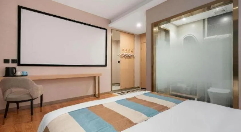 Bed in VX Hotel Beijing Daxing Wufutang Metro Station Zhongke Dianshanggu