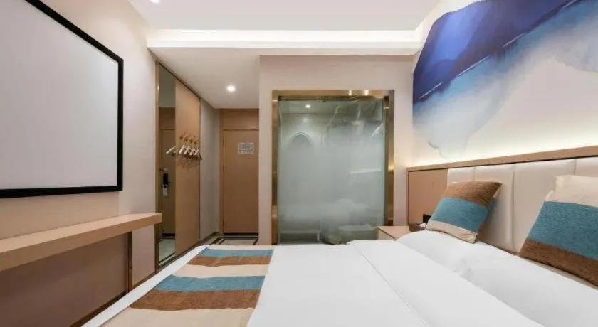 Bed in VX Hotel Beijing Daxing Wufutang Metro Station Zhongke Dianshanggu