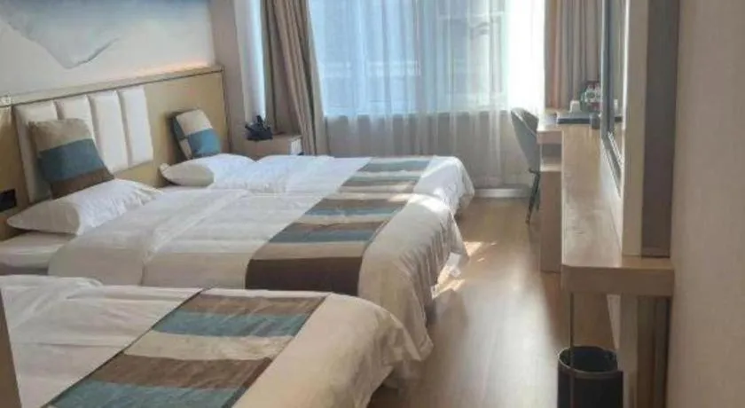 Bed in VX Hotel Beijing Daxing Wufutang Metro Station Zhongke Dianshanggu