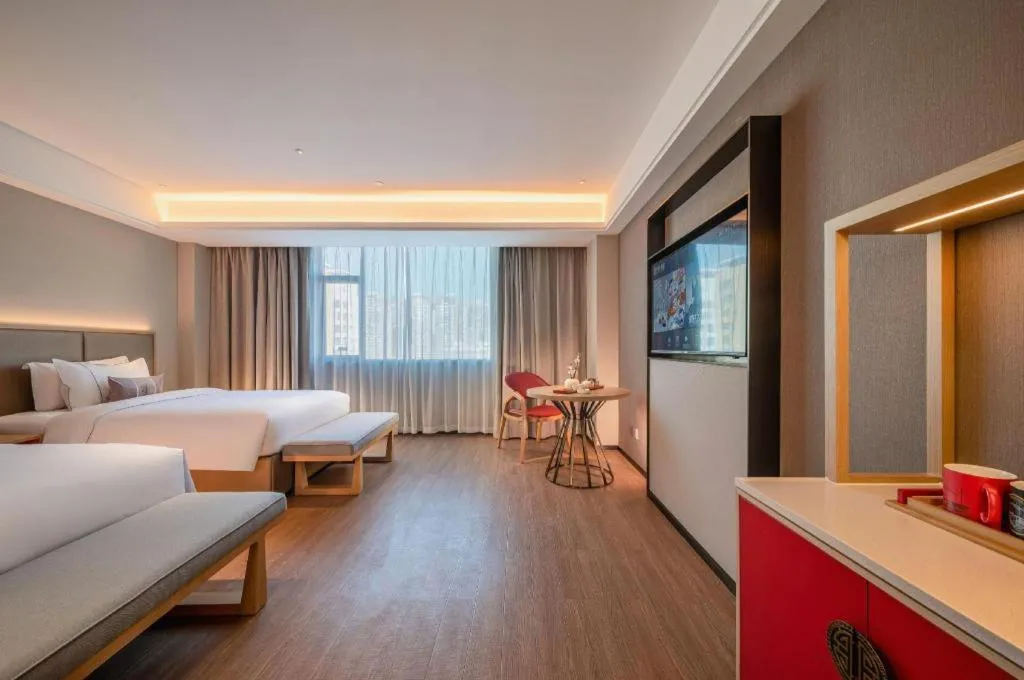 Bed in Echeng Hotel Hezhou Shizheng Square