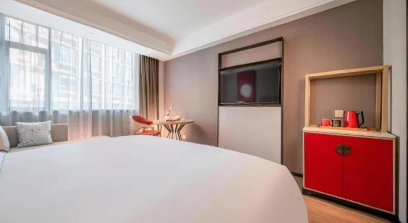 Bed in Echeng Hotel Hezhou Shizheng Square