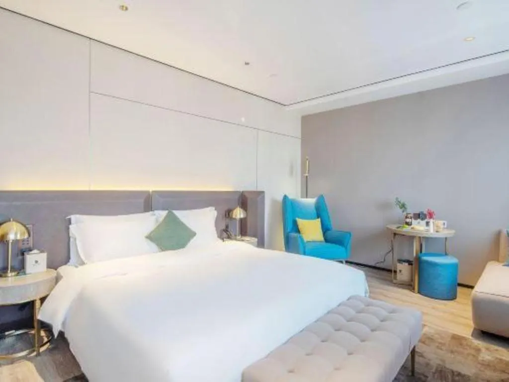 Bed in Echarm Plus Hotel Hangzhou Binjiang Xingguang Avenue