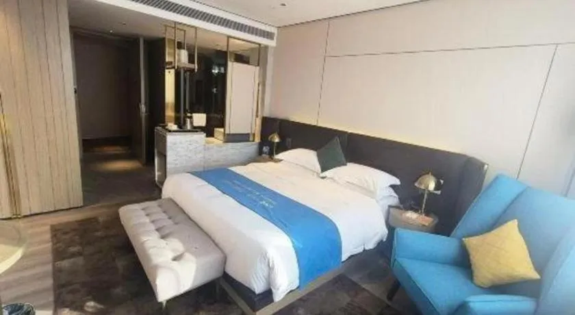 Bed in Echarm Plus Hotel Hangzhou Binjiang Xingguang Avenue