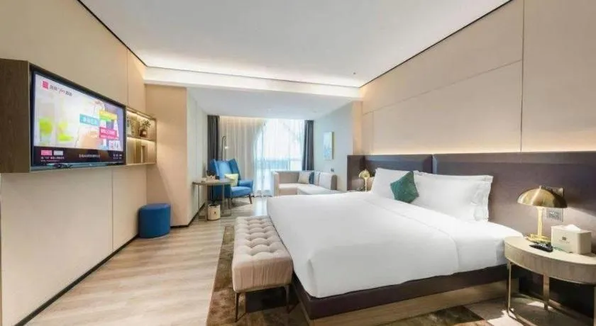 Bed in Echarm Plus Hotel Hangzhou Binjiang Xingguang Avenue
