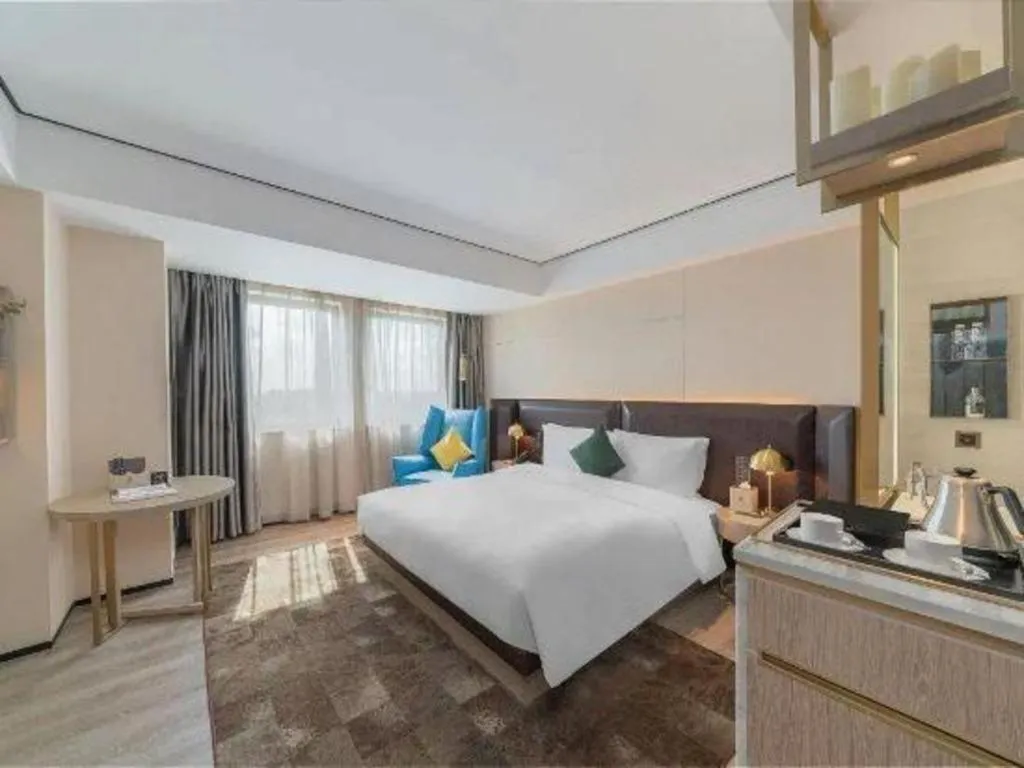 Bed in Echarm Plus Hotel Hangzhou Binjiang Xingguang Avenue