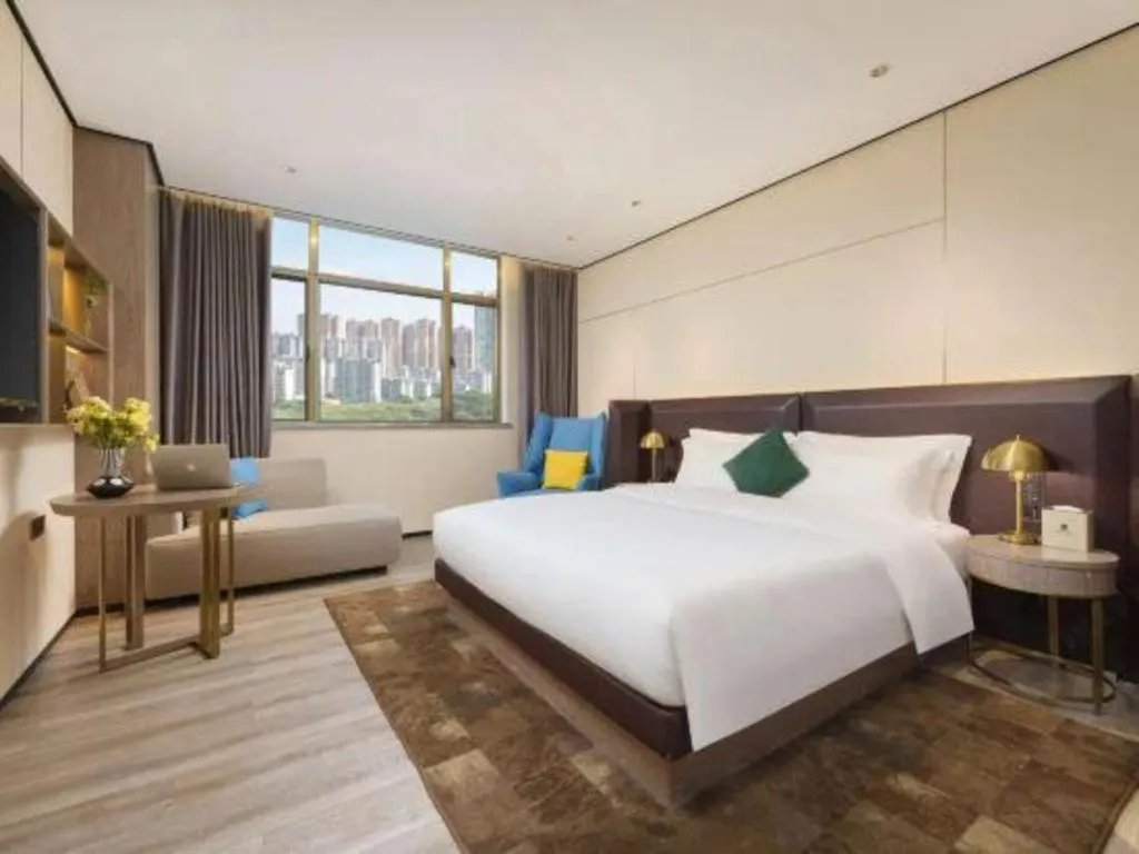 Bed in Echarm Plus Hotel Hangzhou Binjiang Xingguang Avenue
