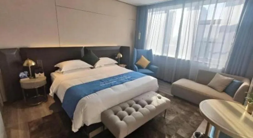 Bed in Echarm Plus Hotel Hangzhou Binjiang Xingguang Avenue