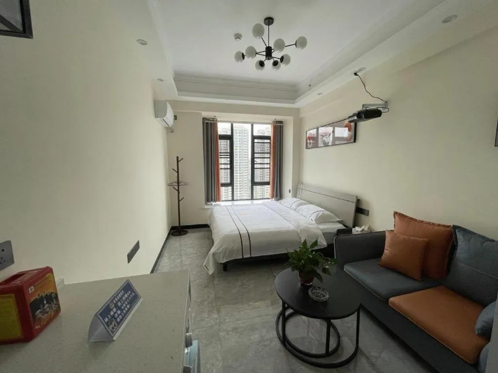 Bed in Echarm Hotel Changsha South High-Speed Railway Station Wuyue Plaza