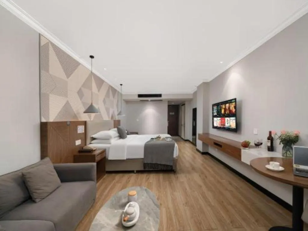 Bed in Borrman Hotel Chongqing Hechuan High-speed Railway Station District Government