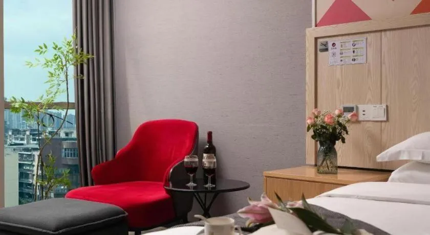 Bed in Borrman Hotel Chongqing Hechuan High-speed Railway Station District Government