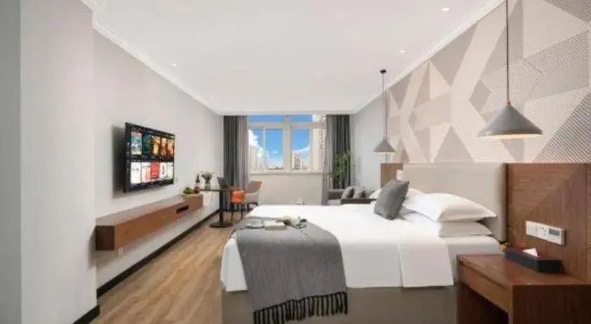 Bed in Borrman Hotel Chongqing Hechuan High-speed Railway Station District Government Bed in Borrman Hotel Chongqing Hechuan High-speed Railway Station District Government