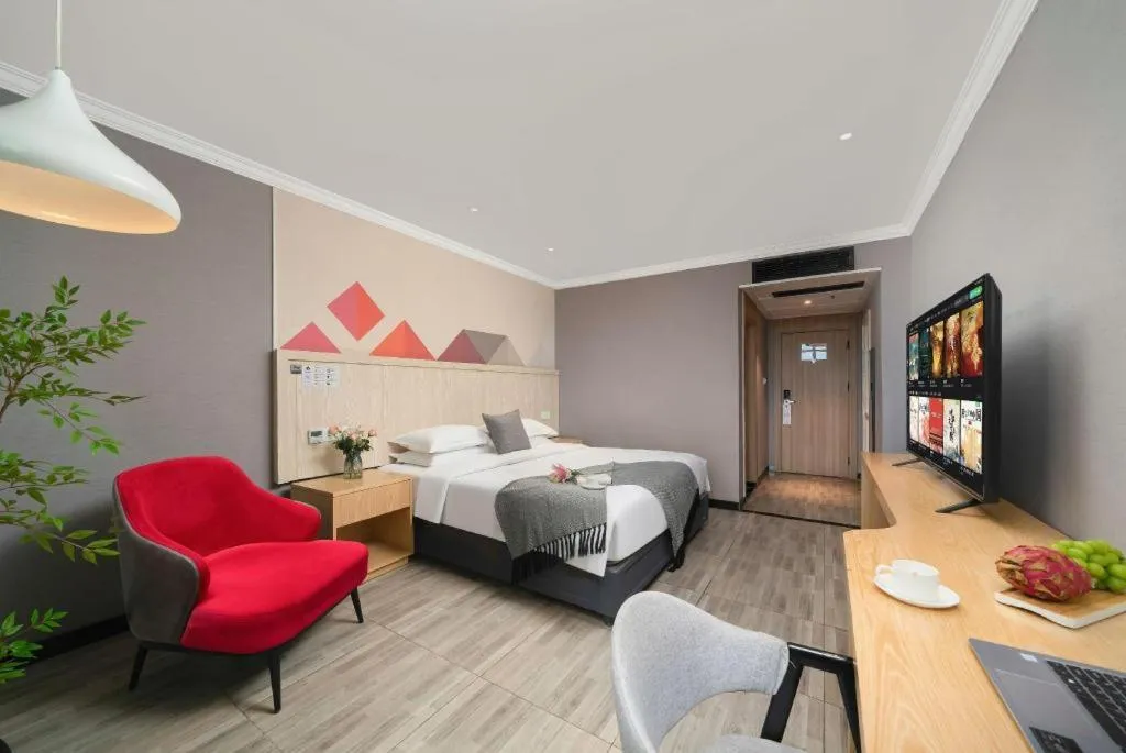 Bed in Borrman Hotel Chongqing Hechuan High-speed Railway Station District Government