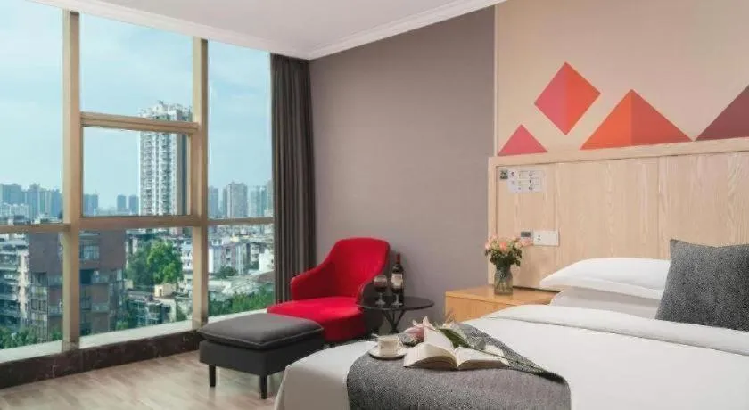 Bed in Borrman Hotel Chongqing Hechuan High-speed Railway Station District Government