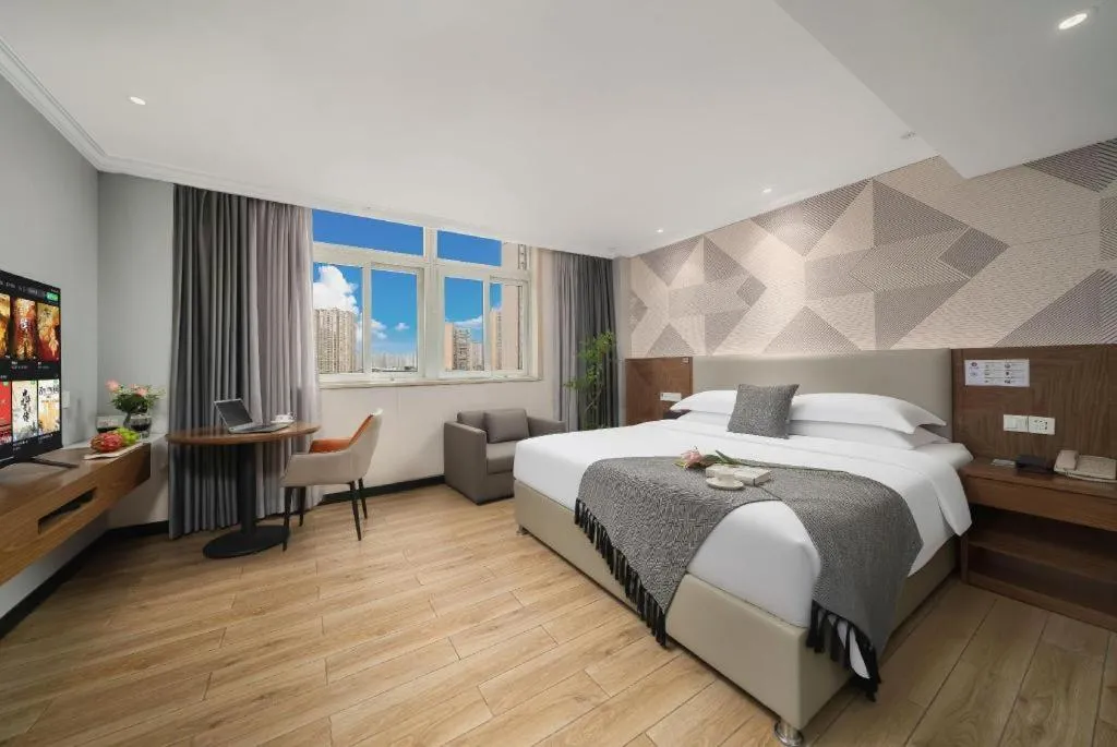 Bed in Borrman Hotel Chongqing Hechuan High-speed Railway Station District Government