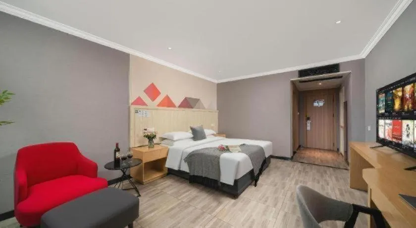 Bed in Borrman Hotel Chongqing Hechuan High-speed Railway Station District Government