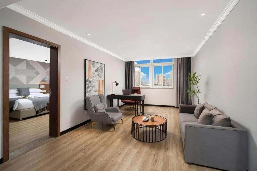 Bed in Borrman Hotel Chongqing Hechuan High-speed Railway Station District Government