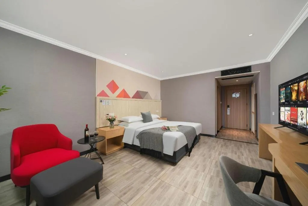 Bed in Borrman Hotel Chongqing Hechuan High-speed Railway Station District Government