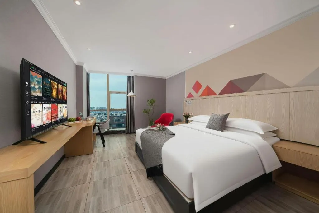 Bed in Borrman Hotel Chongqing Hechuan High-speed Railway Station District Government