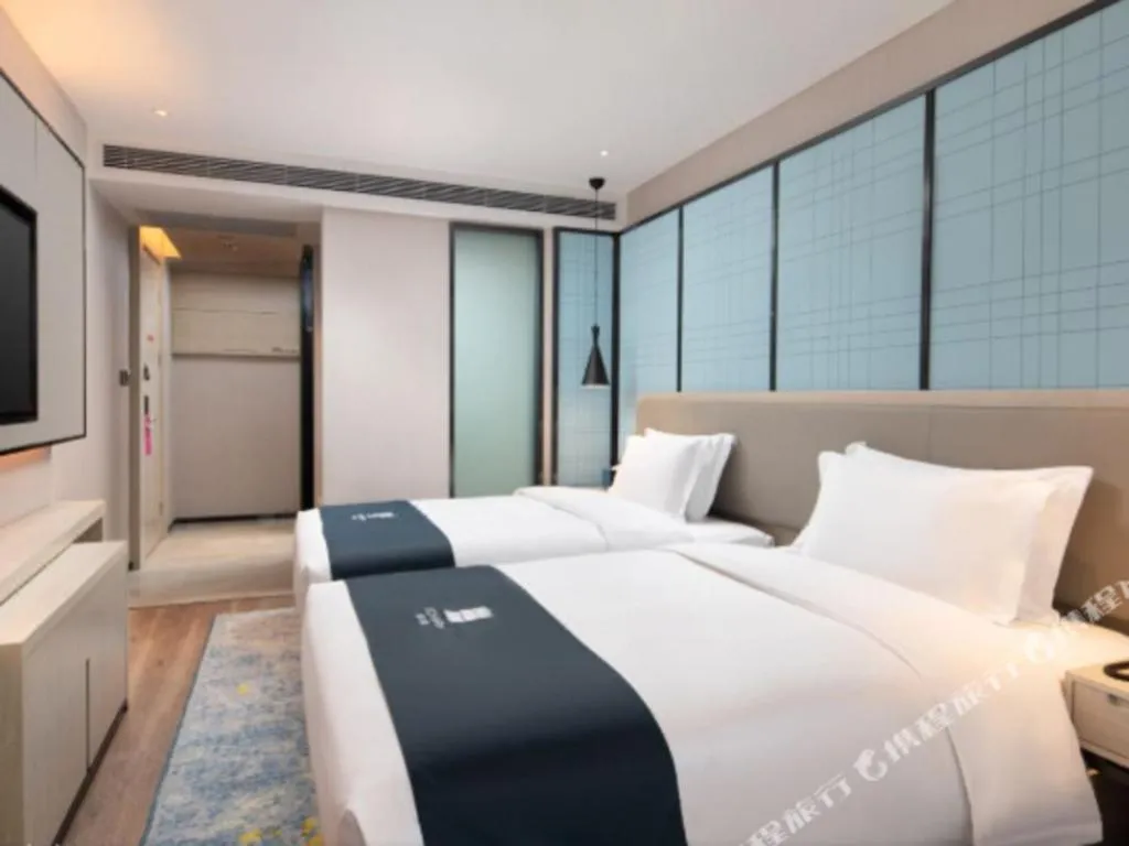 Bed in Echarm Hotel Hengshui 2nd High School High-speed Railway Station