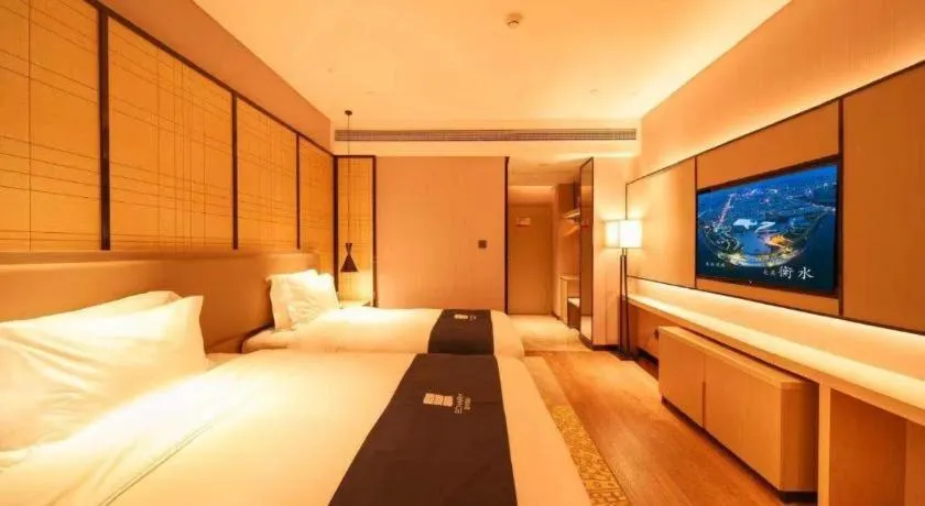 Bed in Echarm Hotel Hengshui 2nd High School High-speed Railway Station