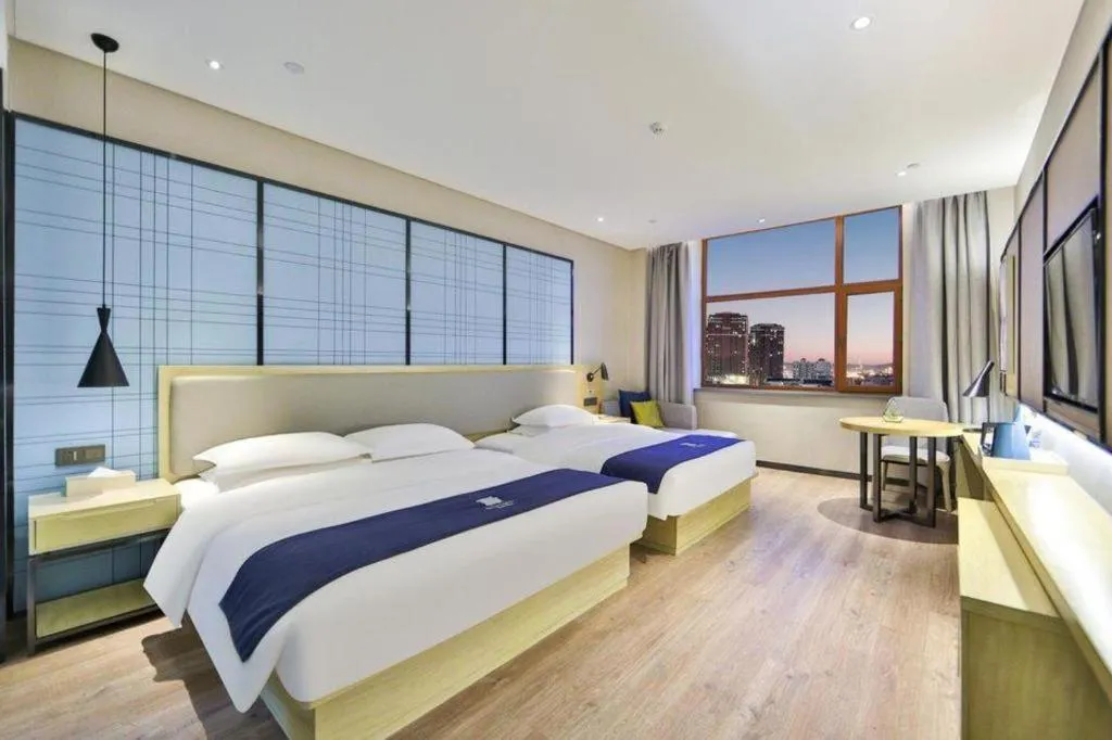 Bed in Echarm Hotel Hengshui 2nd High School High-speed Railway Station