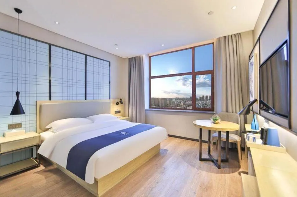 Bed in Echarm Hotel Hengshui 2nd High School High-speed Railway Station