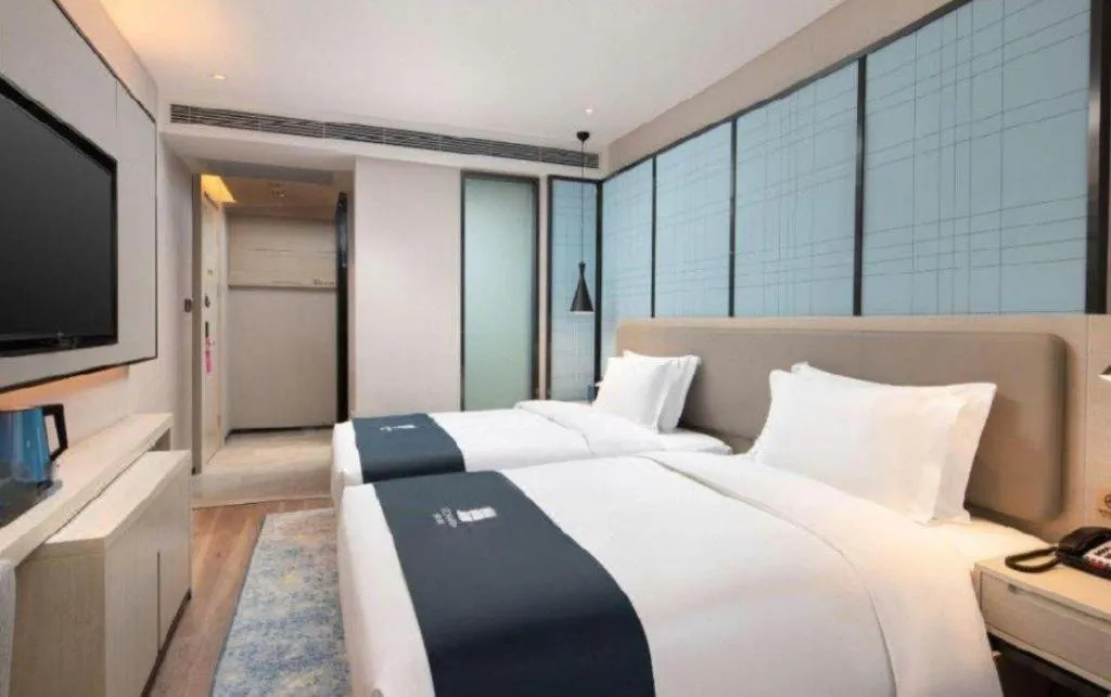 Bed in Echarm Hotel Hengshui 2nd High School High-speed Railway Station