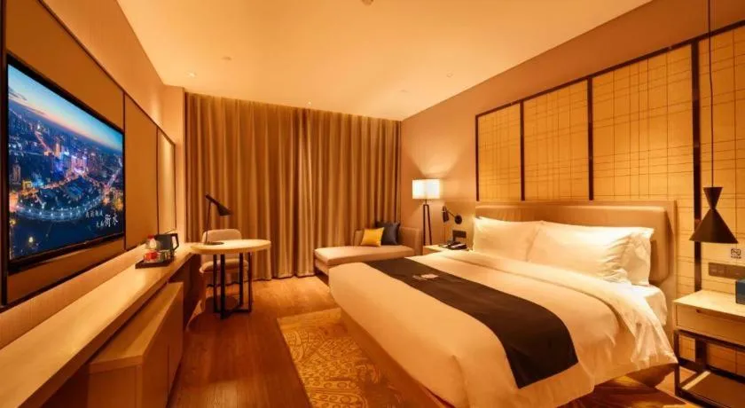 Bed in Echarm Hotel Hengshui 2nd High School High-speed Railway Station