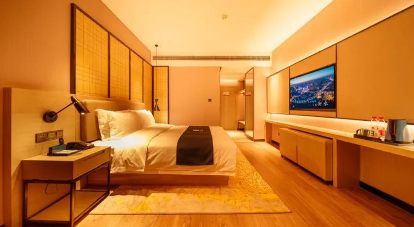 Bed in Echarm Hotel Hengshui 2nd High School High-speed Railway Station