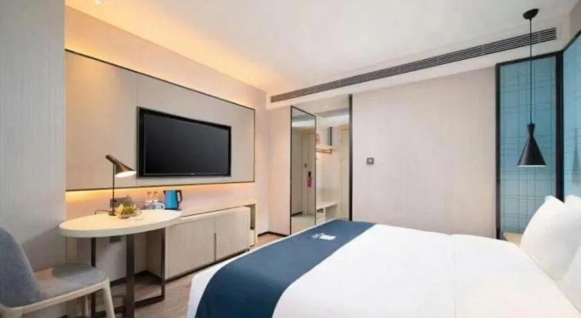 Bed in Echarm Hotel Hengshui 2nd High School High-speed Railway Station