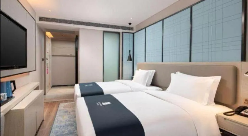 Bed in Echarm Hotel Hengshui 2nd High School High-speed Railway Station