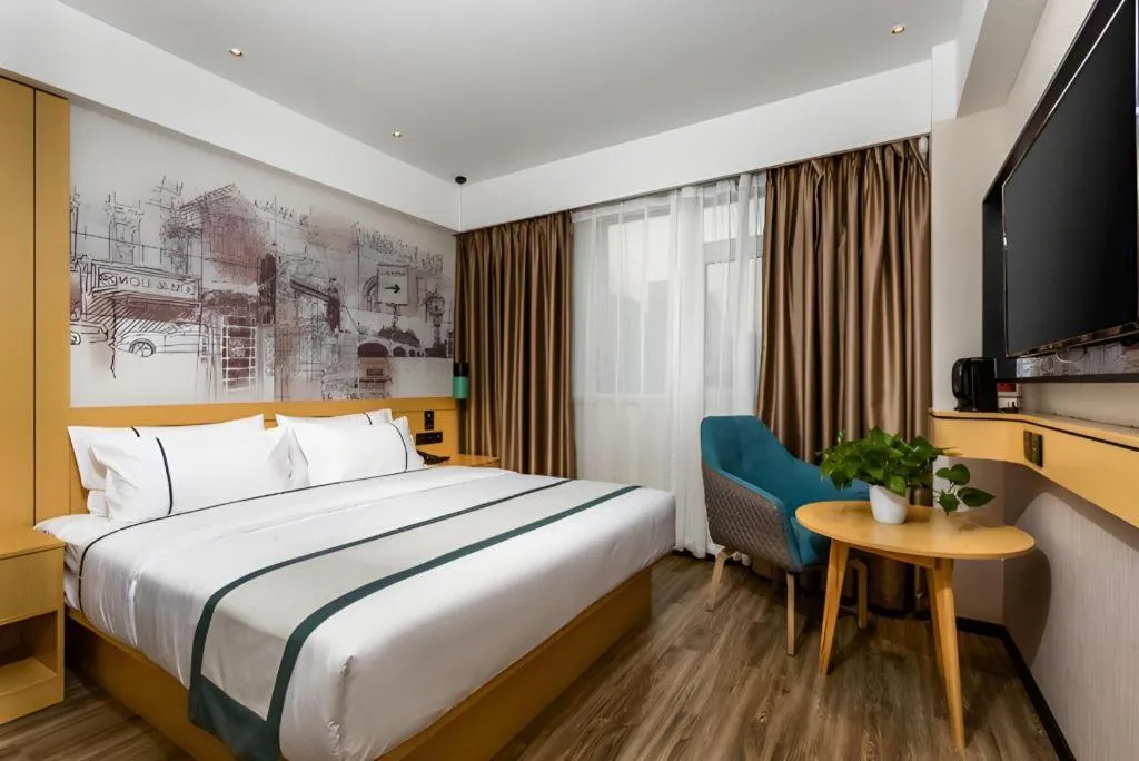 Bed in City Comfort Inn Handan New Century Plaza