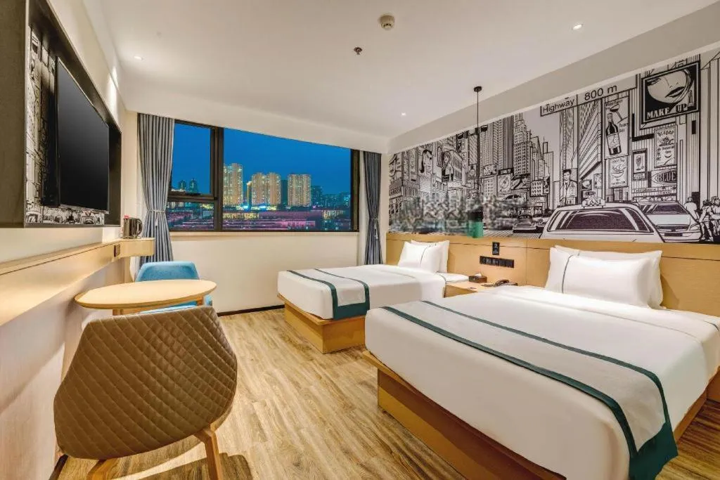 Bed in City Comfort Inn Tangshan Railway Station Lunan District Government