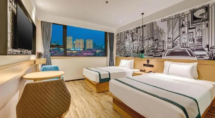 Bed in City Comfort Inn Tangshan Railway Station Lunan District Government