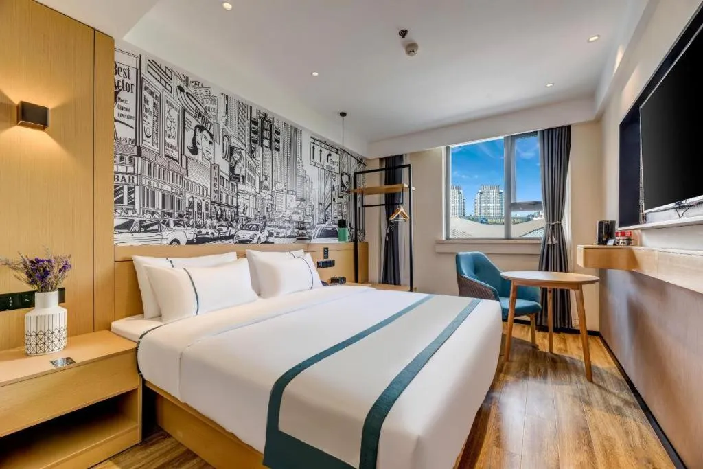 Bed in City Comfort Inn Tangshan Railway Station Lunan District Government