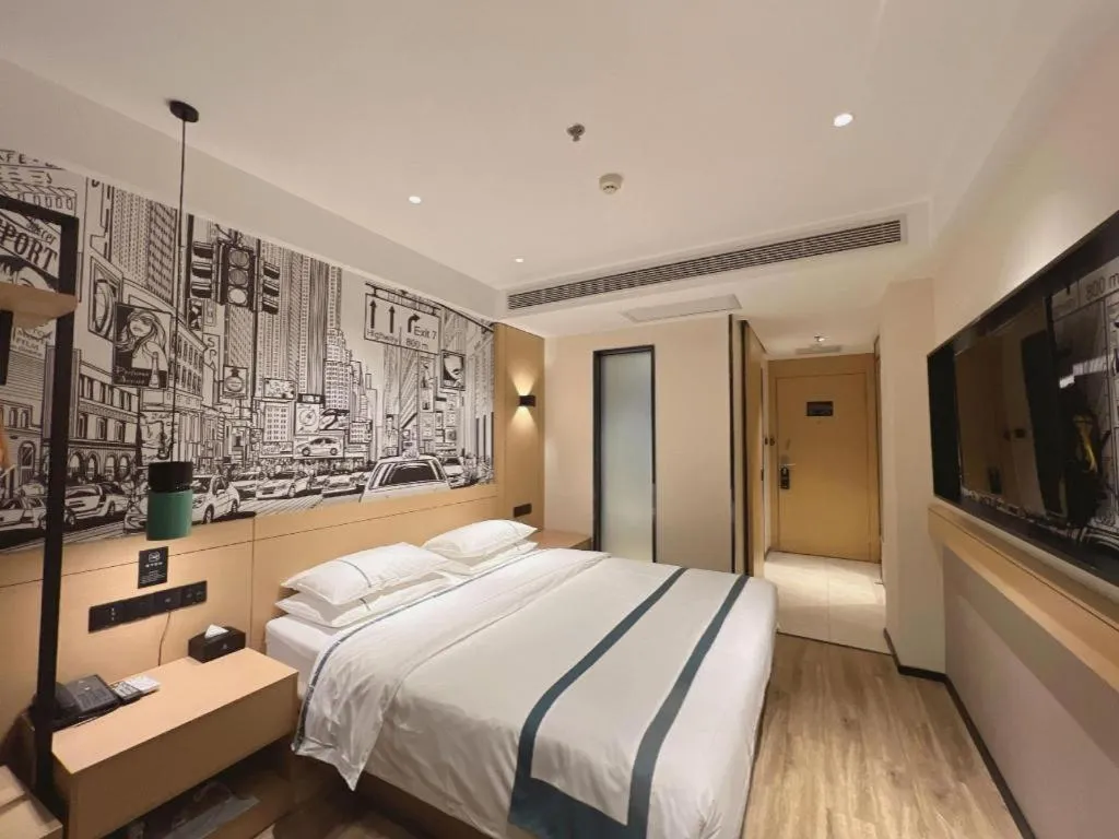 Bed in City Comfort Inn Tangshan Railway Station Lunan District Government