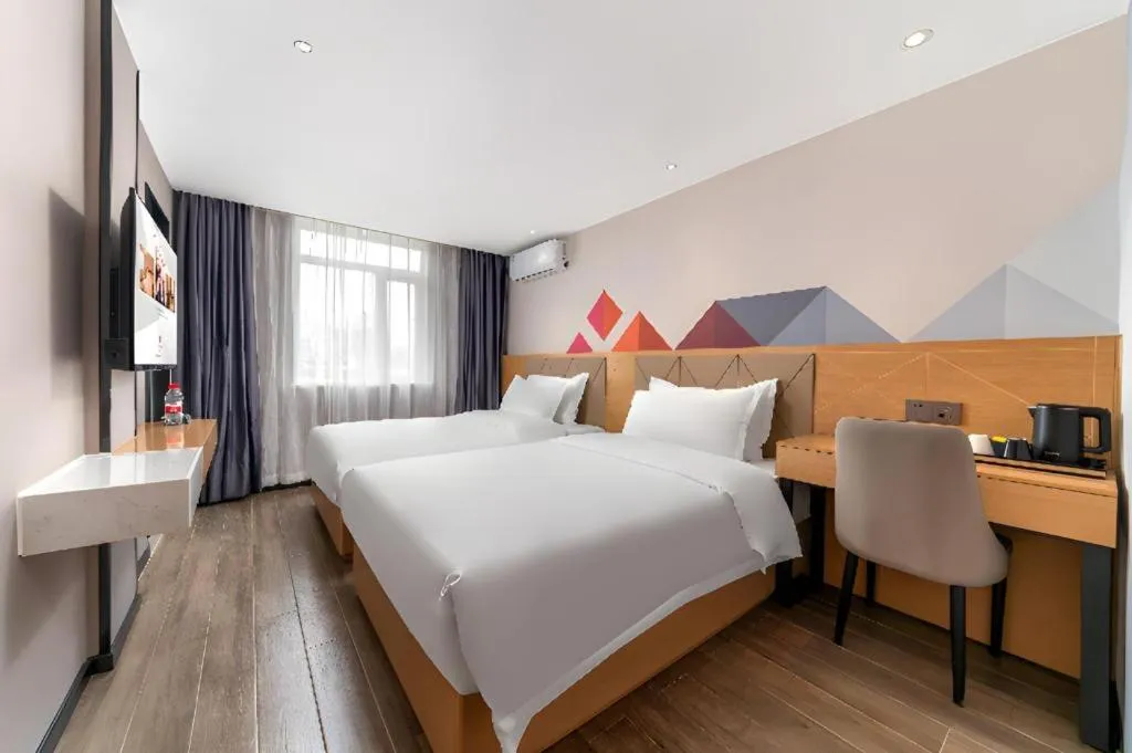 Bed in Borrman Hotel Guangzhou Shisanhang Ximenkou Metro Station