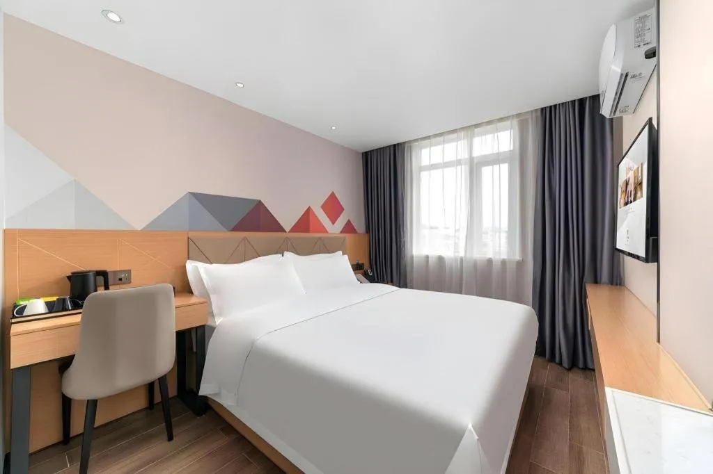 Bed in Borrman Hotel Guangzhou Shisanhang Ximenkou Metro Station