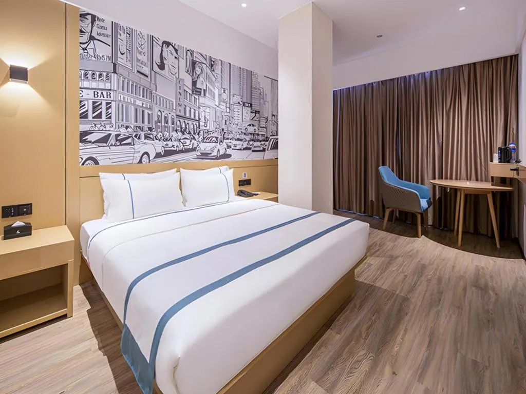 Bed in City Comfort Inn Liuzhou Liudong New District Hualing Youlinghui