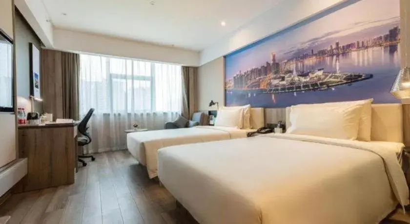 Bed in Atour Hotel Changsha Wuyi Square Wanbao Avenue Bed in Atour Hotel Changsha Wuyi Square Wanbao Avenue