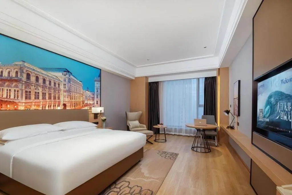 Bed in Venus Royal Hotel Anhui Tongcheng Tongguoxiushui