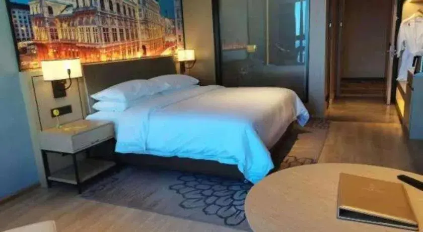 Bed in Venus Royal Hotel Anhui Tongcheng Tongguoxiushui Bed in Venus Royal Hotel Anhui Tongcheng Tongguoxiushui