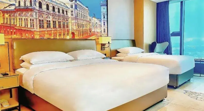 Bed in Venus Royal Hotel Anhui Tongcheng Tongguoxiushui Bed in Venus Royal Hotel Anhui Tongcheng Tongguoxiushui