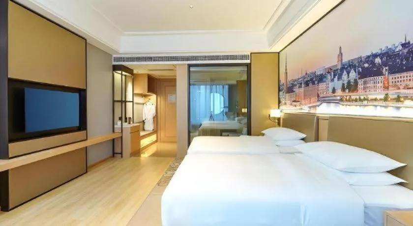 Bed in Venus Royal Hotel Anhui Tongcheng Tongguoxiushui