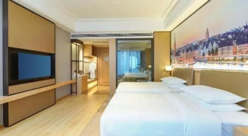 Bed in Venus Royal Hotel Anhui Tongcheng Tongguoxiushui Bed in Venus Royal Hotel Anhui Tongcheng Tongguoxiushui