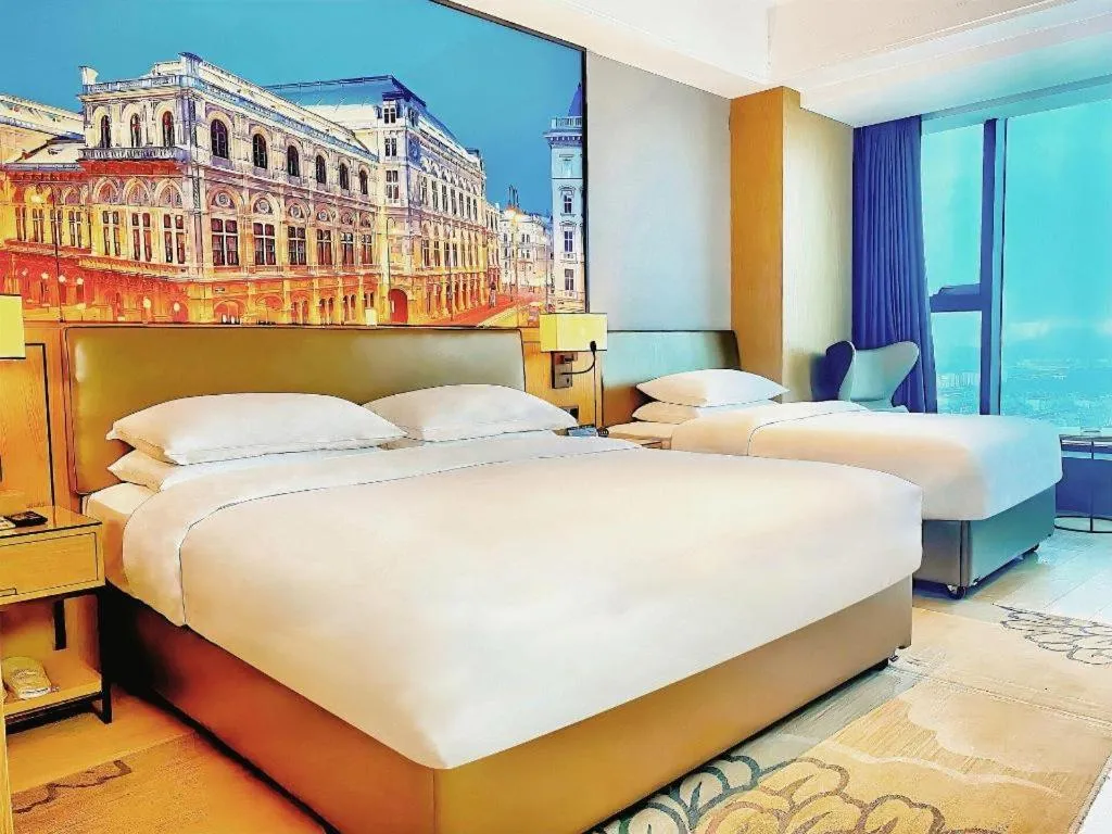 Bed in Venus Royal Hotel Anhui Tongcheng Tongguoxiushui