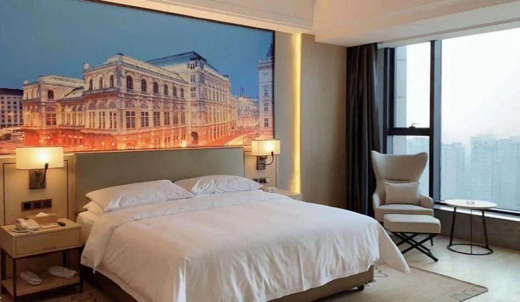 Bed in Venus Royal Hotel Anhui Tongcheng Tongguoxiushui