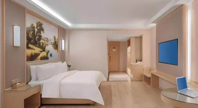 Bed in Vienna Hotel Yuxi Hongta Avenue High-Speed Railway Station Bed in Vienna Hotel Yuxi Hongta Avenue High-Speed Railway Station